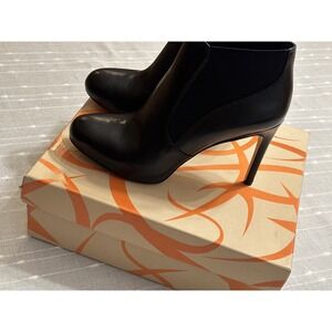 Via Spiga SLEEK!! Bijoux Bootie 9.5M (41) Black Leather High Heel Stiletto Pump